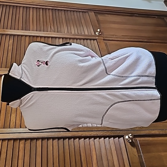 Disney Store light pink Minnie Mouse embroidered full zipper vest 2 front pocket - Picture 4 of 11